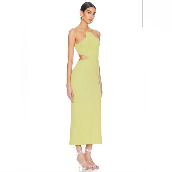Significant Other Skye Cutout Ribbed Backless Midi Dress In Avocado sz:AU10/US6 - Picture 6 of 16